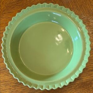Green Ceramic Pie Dish - Home Kitchen Bakeware